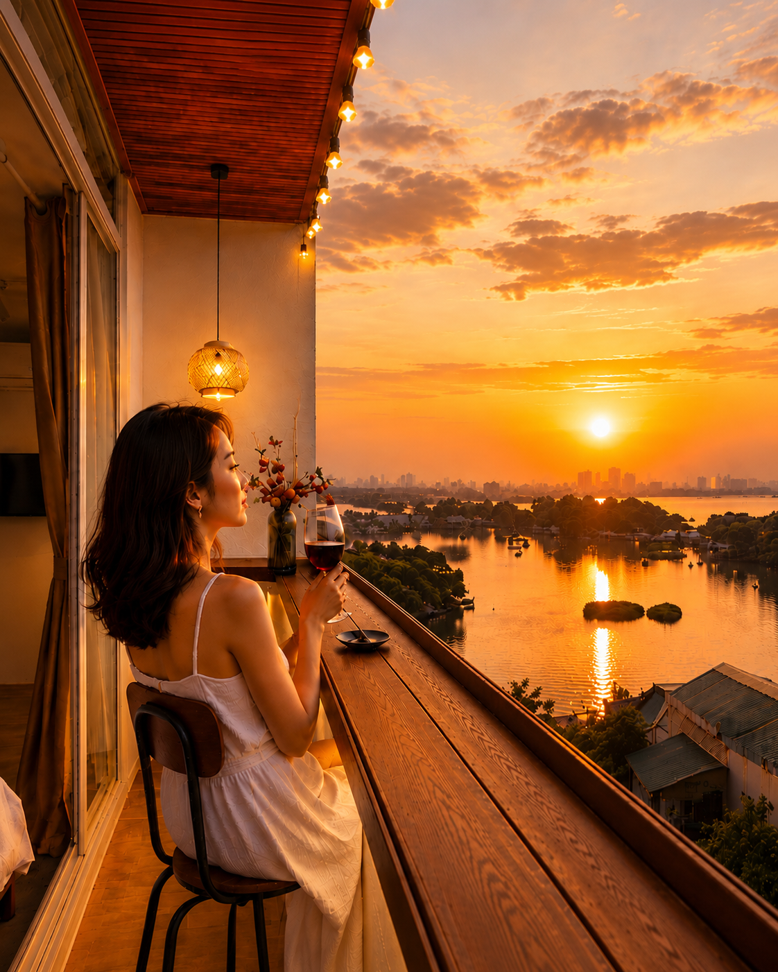 Hồ Tây lúc hoàng hôn